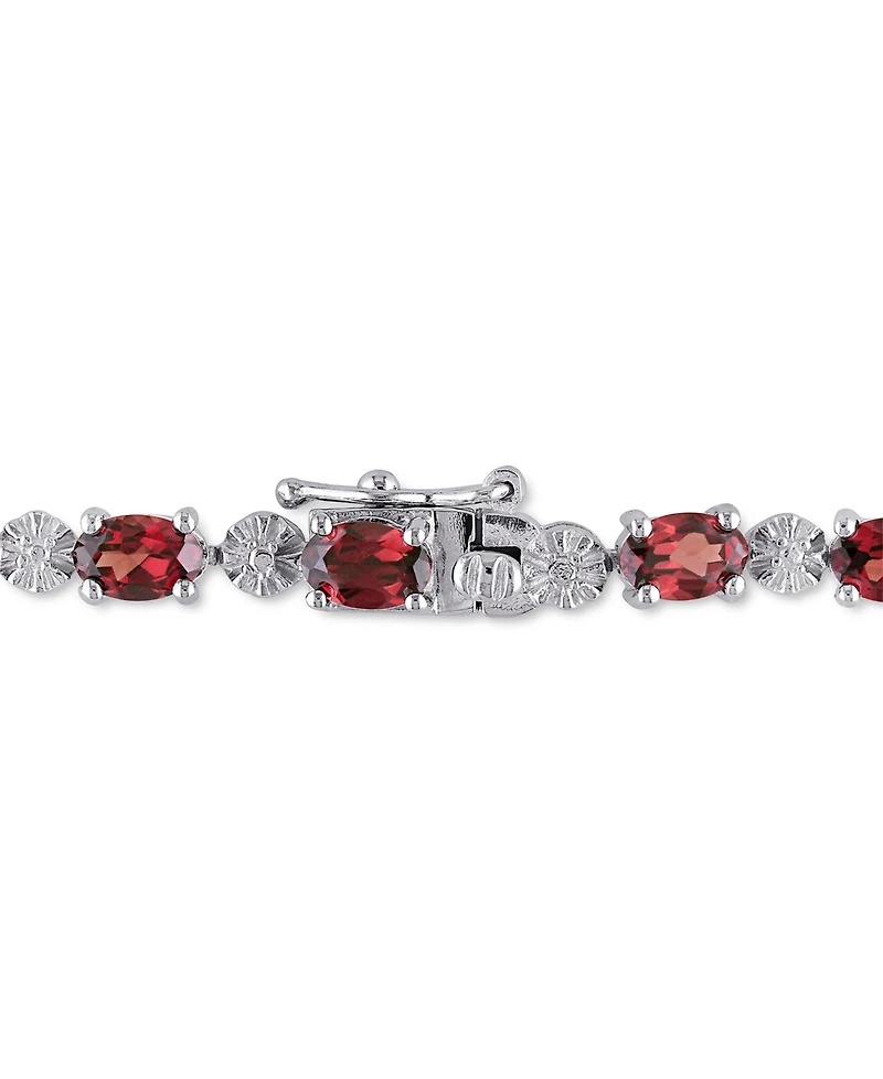Garnet (9-7/8 ct. t.w.) & Diamond Accent Link Bracelet Sterling Silver (Also Peridot)