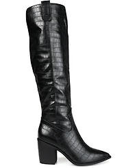 Journee Collection Women's Therese Block Heel Knee High Dress Boots