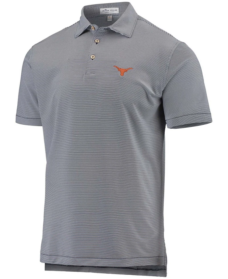Men's Peter Millar Navy Texas Longhorns Jubilee Stripe Polo Shirt