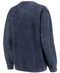 Women's Navy Penn State Nittany Lions Comfy Cord Vintage-Like Wash Basic Arch Pullover Sweatshirt