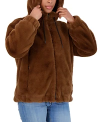 Sebby Juniors' Reversible Faux Fur Hooded Bomber Jacket