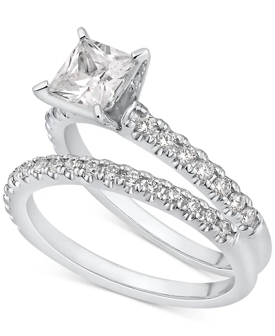 Diamond Princess-Cut Bridal Set (1-1/2 ct. t.w.) in 14k White Gold
