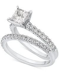 Diamond Princess-Cut Bridal Set (1-1/2 ct. t.w.) in 14k White Gold