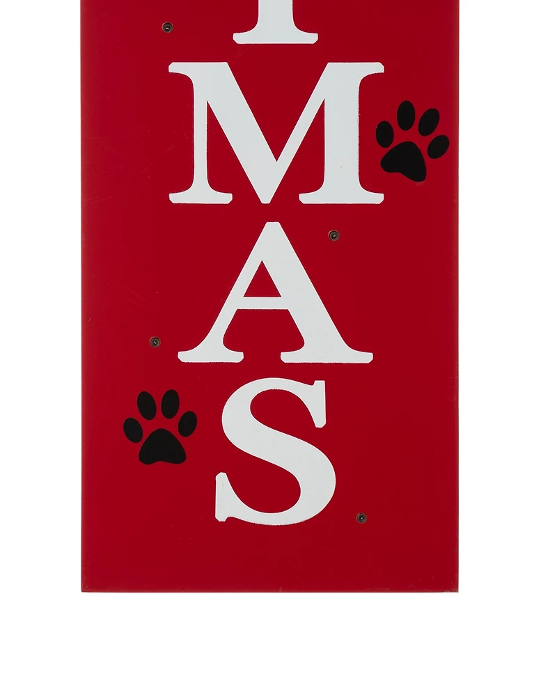 Glitzhome Lighted Wooden Pet "Christmas" Porch Sign, 42"