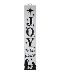 Glitzhome Lighted Wooden Nativity Porch Sign, 42"
