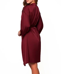 Women's Forrest Stretch Satin and Lace Short Robe