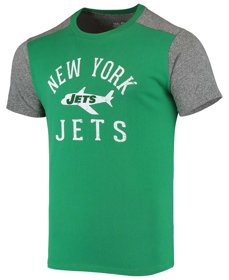 Men's Kelly Green, Heathered Gray New York Jets Gridiron Classics Field Goal Slub T-shirt