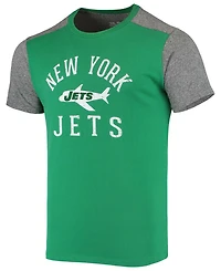 Men's Kelly Green, Heathered Gray New York Jets Gridiron Classics Field Goal Slub T-shirt