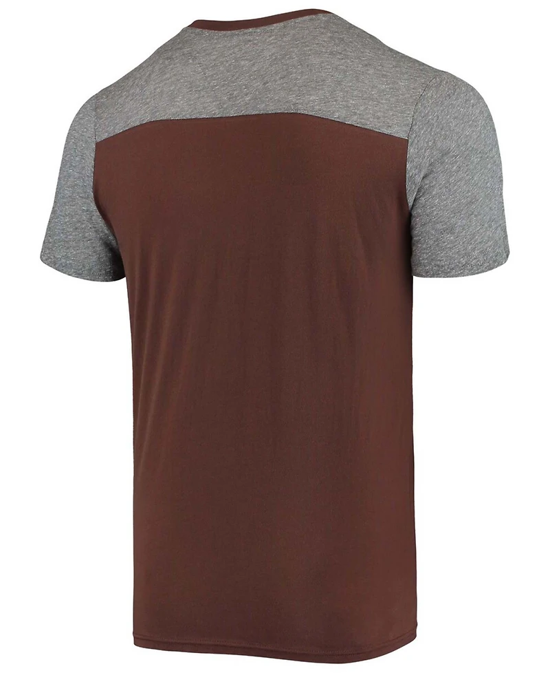 Men's Brown, Heathered Gray Cleveland Browns Gridiron Classics Field Goal Slub T-shirt