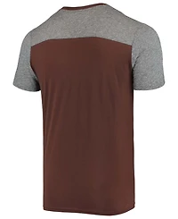 Men's Brown, Heathered Gray Cleveland Browns Gridiron Classics Field Goal Slub T-shirt