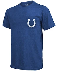 Indianapolis Colts Tri-Blend Pocket T-shirt - Heathered Royal