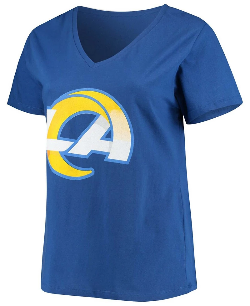 Women's Plus Aaron Donald Royal Los Angeles Rams Name Number V-Neck T-shirt