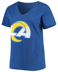 Women's Plus Aaron Donald Royal Los Angeles Rams Name Number V-Neck T-shirt