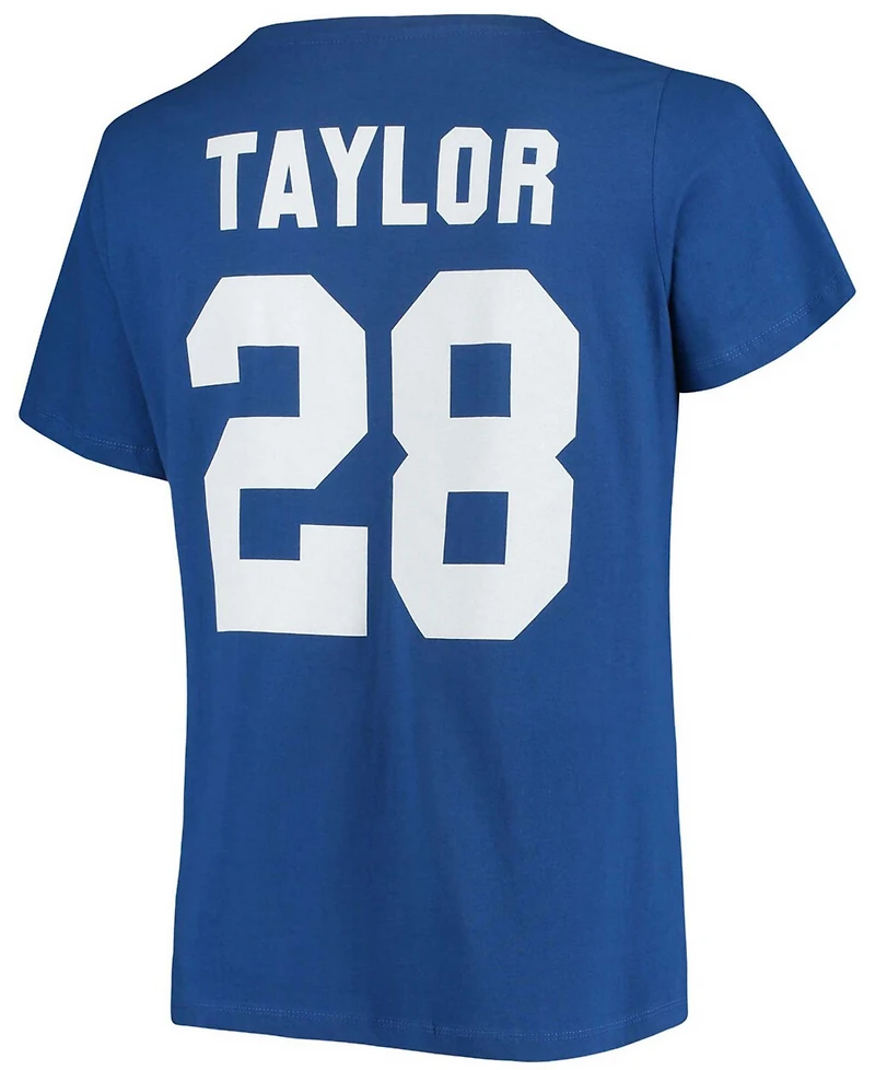 Women's Plus Jonathan Taylor Royal Indianapolis Colts Name Number V-Neck T-shirt