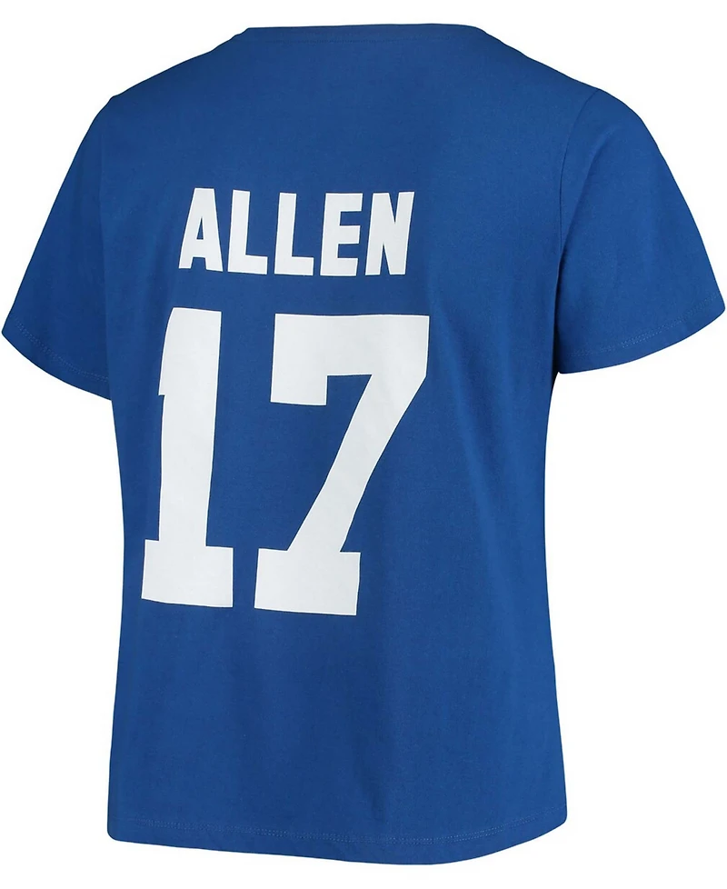 Women's Plus Size Josh Allen Royal Buffalo Bills Name Number V-Neck T-shirt
