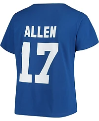 Women's Plus Size Josh Allen Royal Buffalo Bills Name Number V-Neck T-shirt