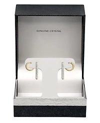 and Now This Silver Plated, Gold Plated or Rose 2pc Hoop Post Earrings Set