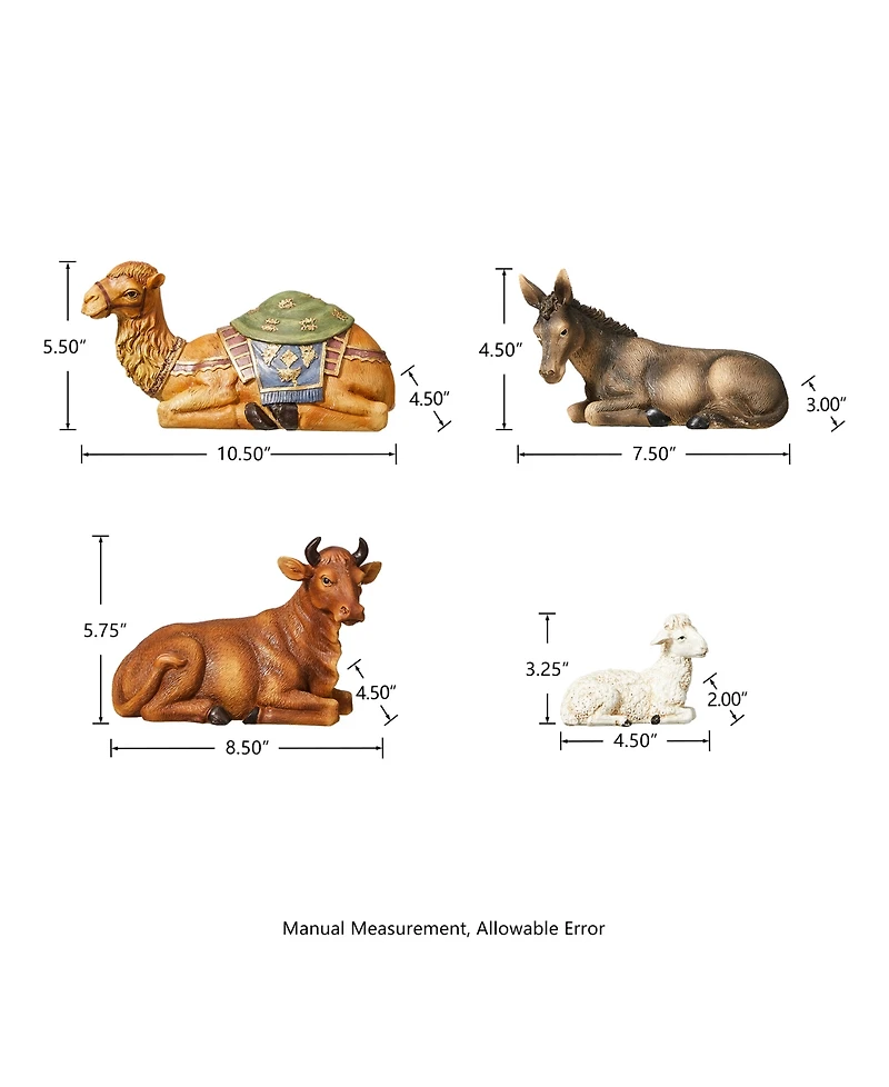 Glitzhome 12 Piece Oversized Nativity Figurine Set