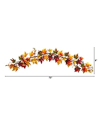 6' Autumn Maple Leaf and Berry Fall Garland