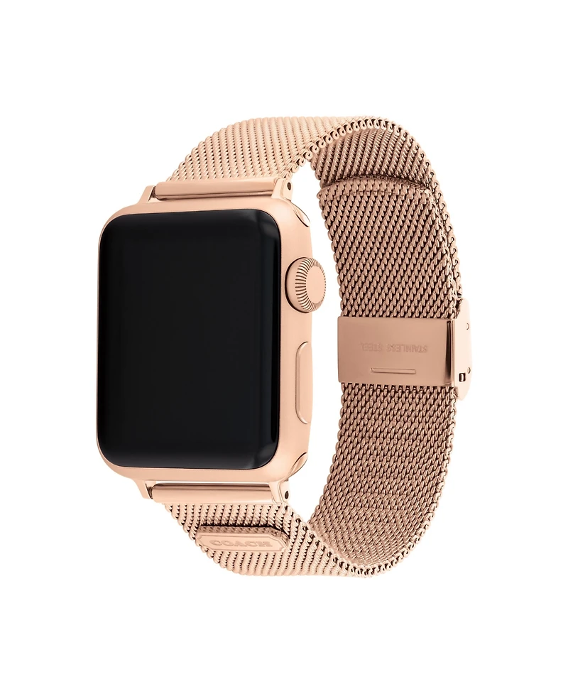Coach Rose Gold-Tone Mesh Bracelet 38/40/41mm Apple Watch Band