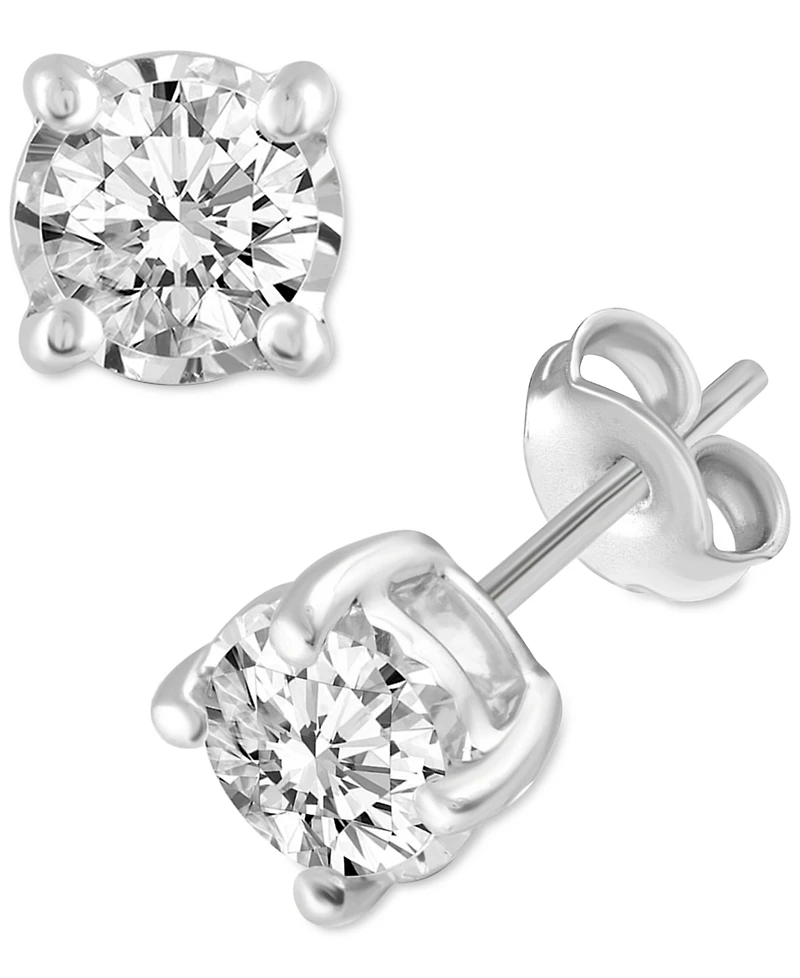 2-Pc. Set Diamond Solitaire Pendant Necklace & Matching Stud Earrings (5/8 ct. t.w.) 14k Gold