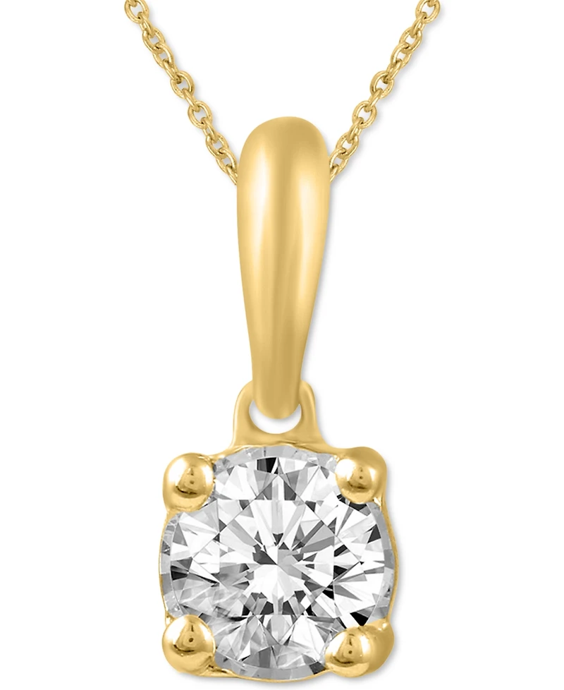 2-Pc. Set Diamond Solitaire Pendant Necklace & Matching Stud Earrings (5/8 ct. t.w.) in 14k Gold
