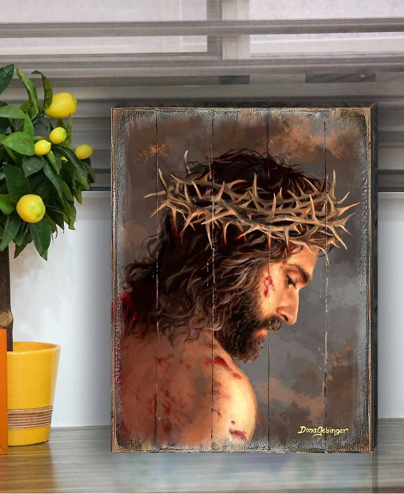 Designocracy Solemn Night Jesus Wooden Wall or Freestanding Decor, 8" x 6"