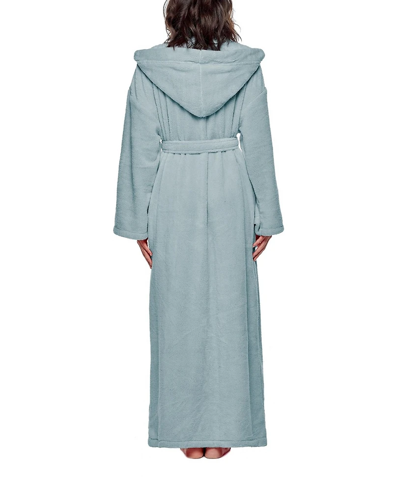 Arus Women's Hooded Full Ankle Length Premium Fleece Bathrobe
