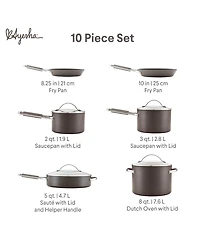 Ayesha Curry 10-Pc. Hard-Anodized Collection Nonstick Cookware Set