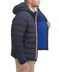 Tommy Hilfiger Men's Sherpa Lined Hooded Quilted Puffer Jacket