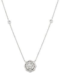 Le Vian Vanilla Diamond Flower Cluster Station 19" Pendant Necklace (1 ct. t.w.) in Platinum