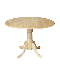 42" Dual Drop Leaf Table with 4 Slat Back Dining Chairs - 5 Piece Dining Set