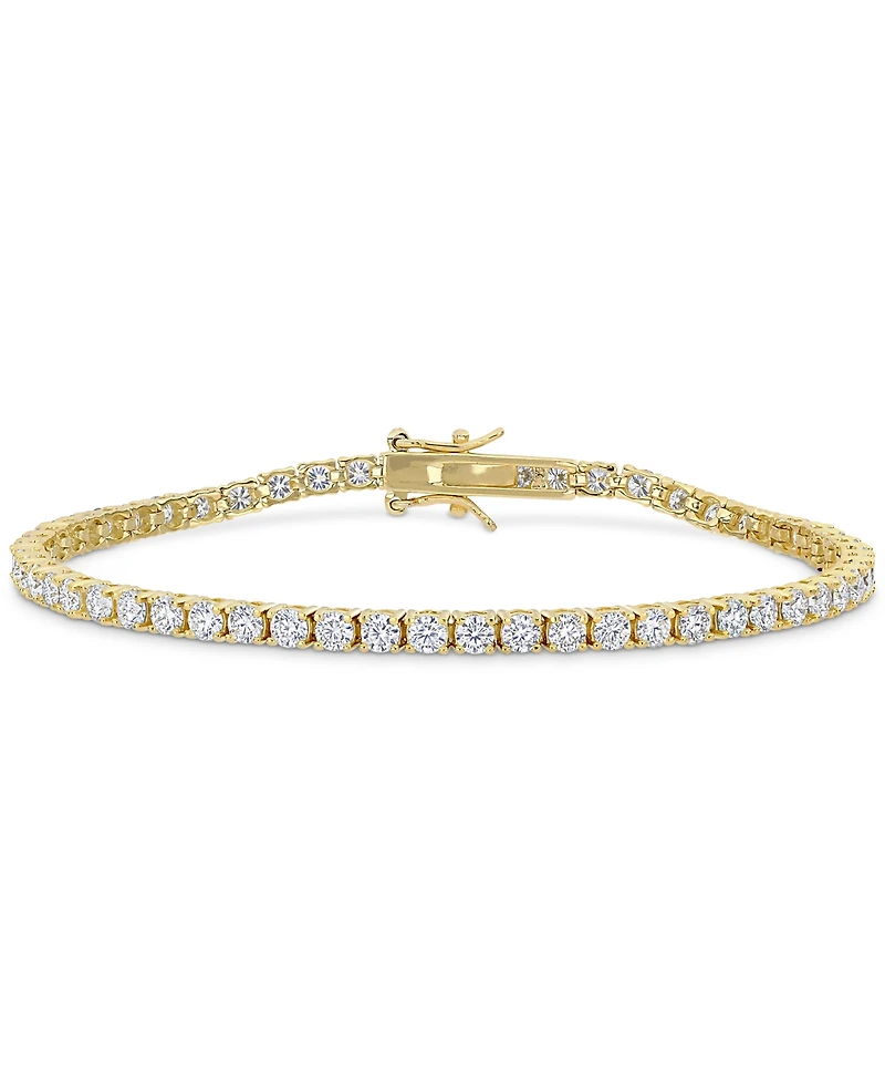 Lab-Grown Moissanite Tennis Bracelet (5-1/10 ct. t.w.) in 18k Gold-Plated Sterling Silver