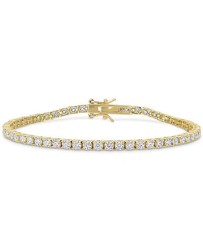 Lab-Grown Moissanite Tennis Bracelet (5-1/10 ct. t.w.) in 18k Gold-Plated Sterling Silver