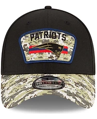 Men's Black-Camouflage New England Patriots 2021 Salute To Service 39THIRTY Flex Hat