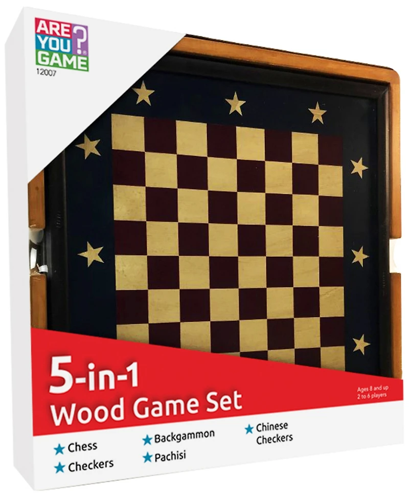 Areyougame 5-in-1 Wood Game Set