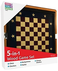 Areyougame 5-in-1 Wood Game Set