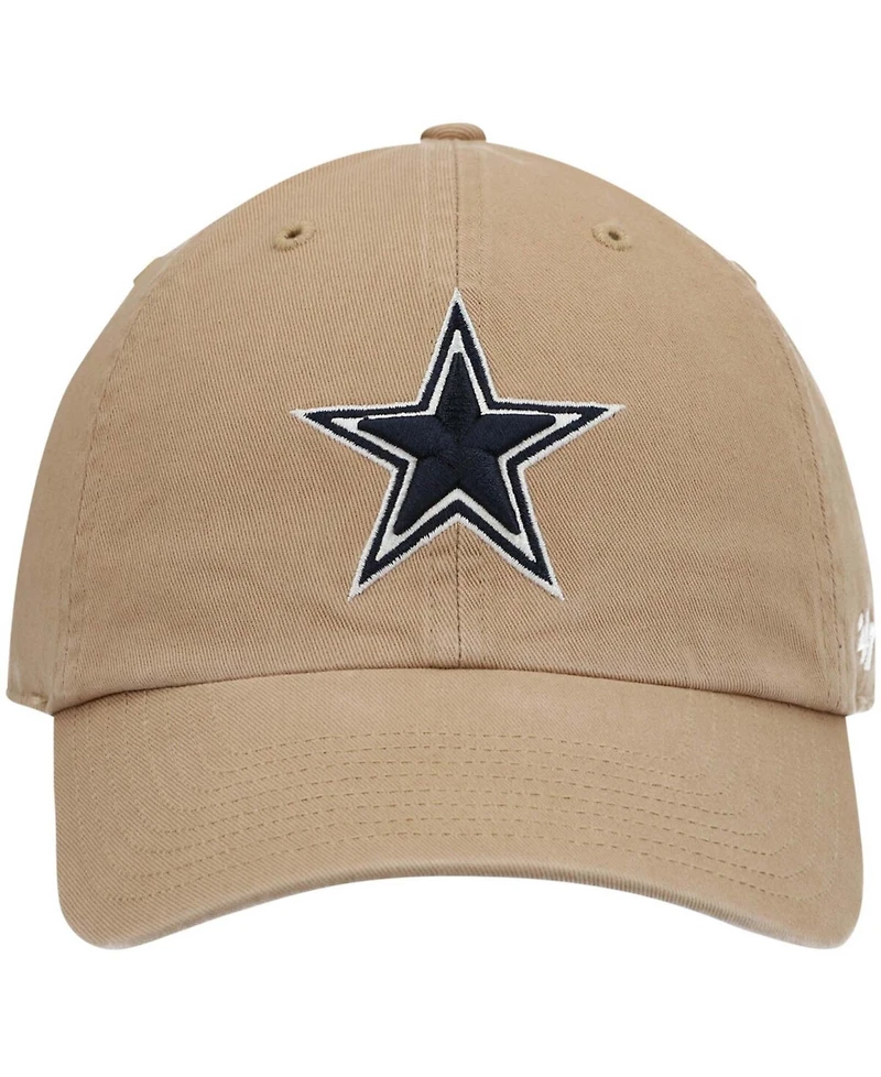 Men's Khaki Dallas Cowboys Primary Clean Up Adjustable Hat