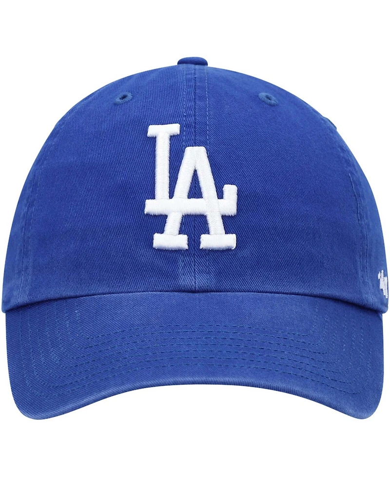 Big Boys and Girls Royal Los Angeles Dodgers Team Logo Clean Up Adjustable Hat