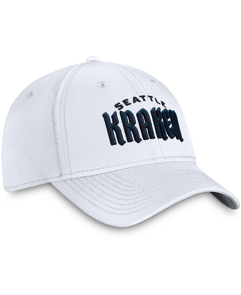 Men's White Seattle Kraken Wordmark Flex Hat