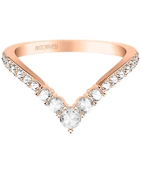 Art Carved Diamond Rose-Cut Chevron Band (3/8 ct. t.w.) in 14k White, Yellow or Rose Gold