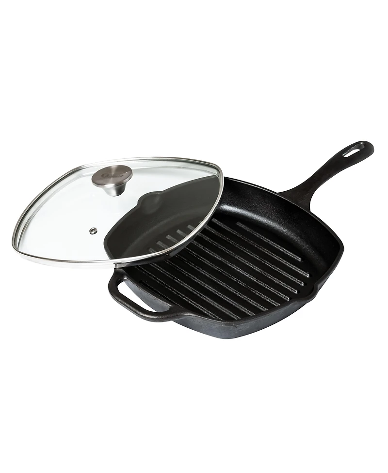 Victoria Glass Lid with Stainless Steel Knob for 10" Grill Pan