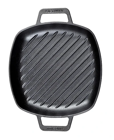 Victoria 10in Square Grill Pan with Double Loop Handles, Seasoned