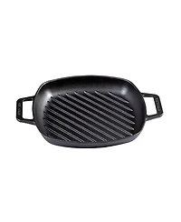 Victoria 10in Square Grill Pan with Double Loop Handles, Seasoned