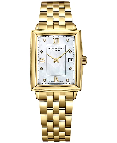 Raymond Weil Women's Swiss Toccata Diamond Accent Gold Pvd Stainless Steel Bracelet Watch 25x34mm