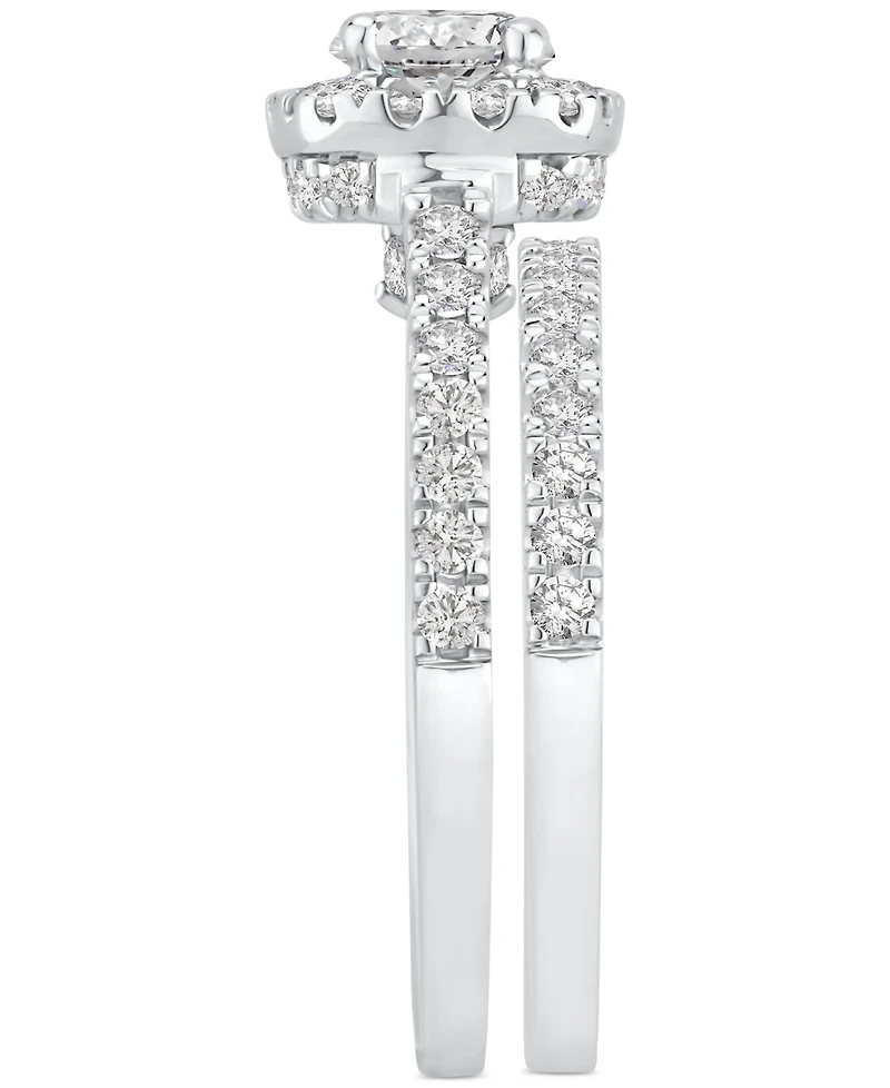 Diamond Halo Bridal Set (1-1/2 ct. t.w.) in 14k White Gold
