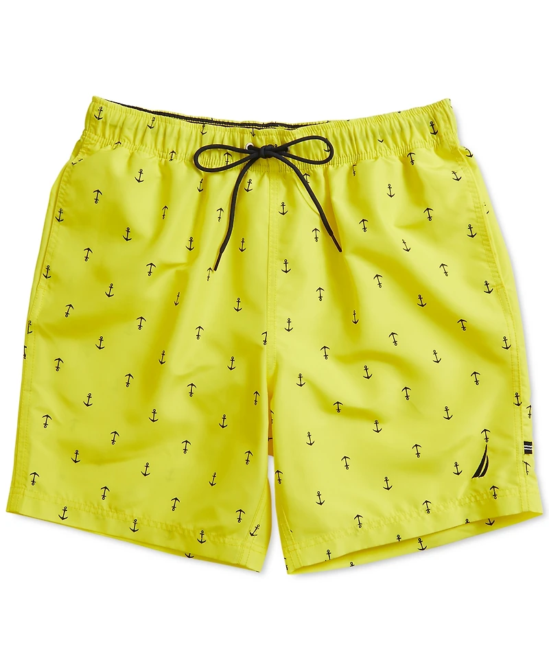 Nautica Men's Quick-Dry Anchor-Print 8" Swim Trunks