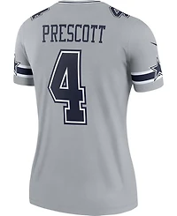 Women's Dak Prescott Gray Dallas Cowboys Inverted Legend Jersey