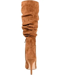 Journee Collection Women's Sarie Wide Calf Ruched Stiletto Boots