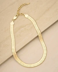 Ettika Gold-Plated Flat Snake Chain Necklace